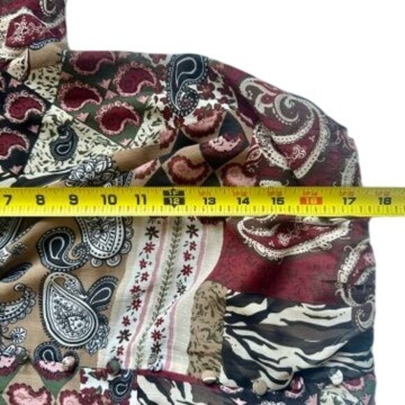 Rachel Rachel Roy  Bohemian Patchwork Paisley Cropped Blouse Size Small - Picture 7 of 7